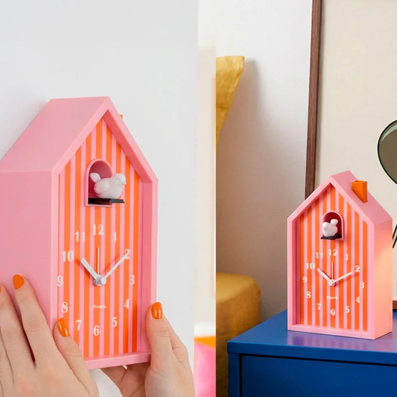 Pink Cuckoo House Alarm Clock