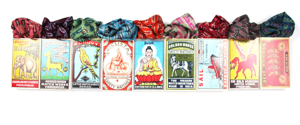 Albertine Blue Silk Bandana Scarf