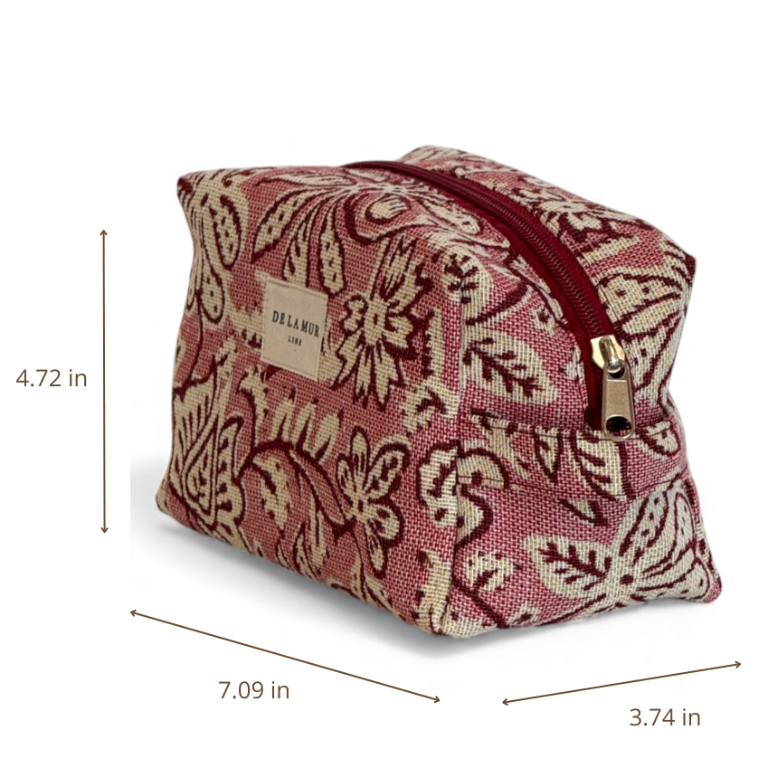 Floral Jacquard Makeup Travel Bag