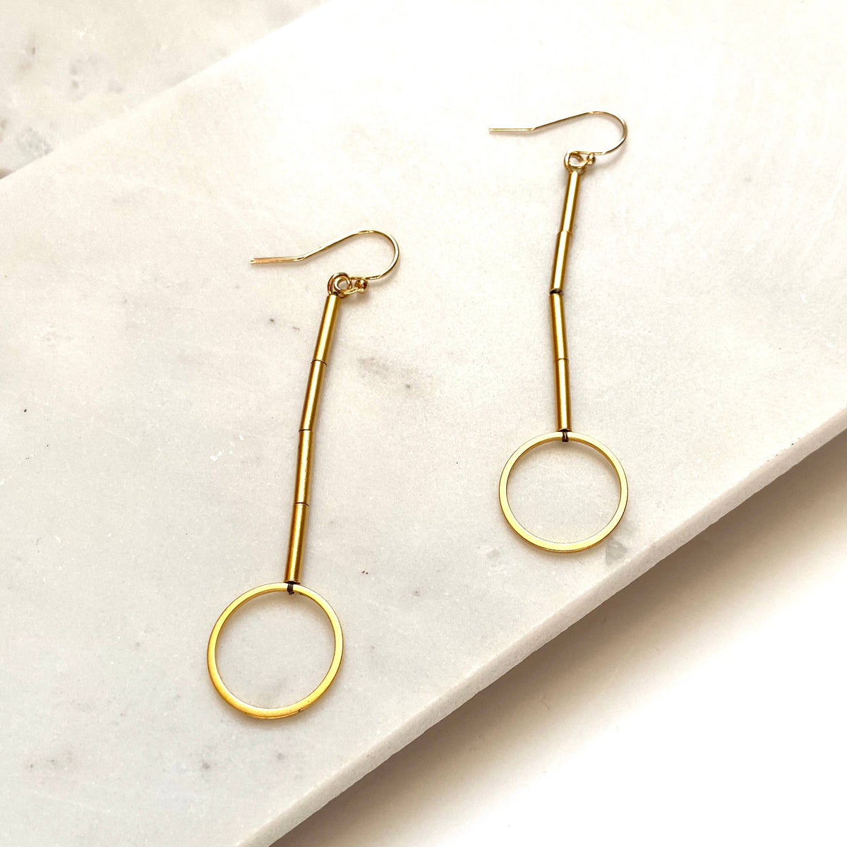 Matte Circle Drop Earrings