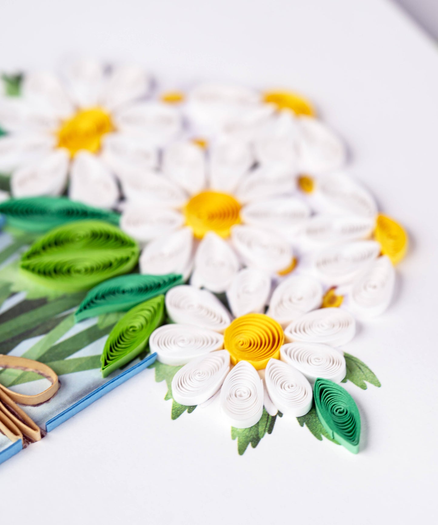 Quilled White Daisies in Jar Greeting Card