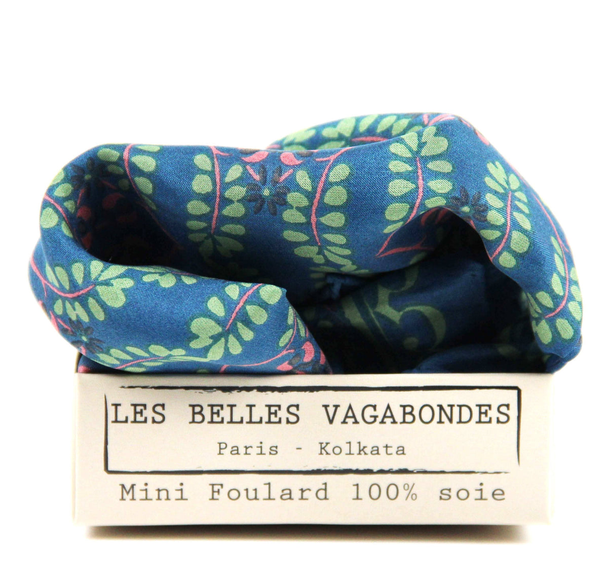 Albertine Blue Silk Bandana Scarf