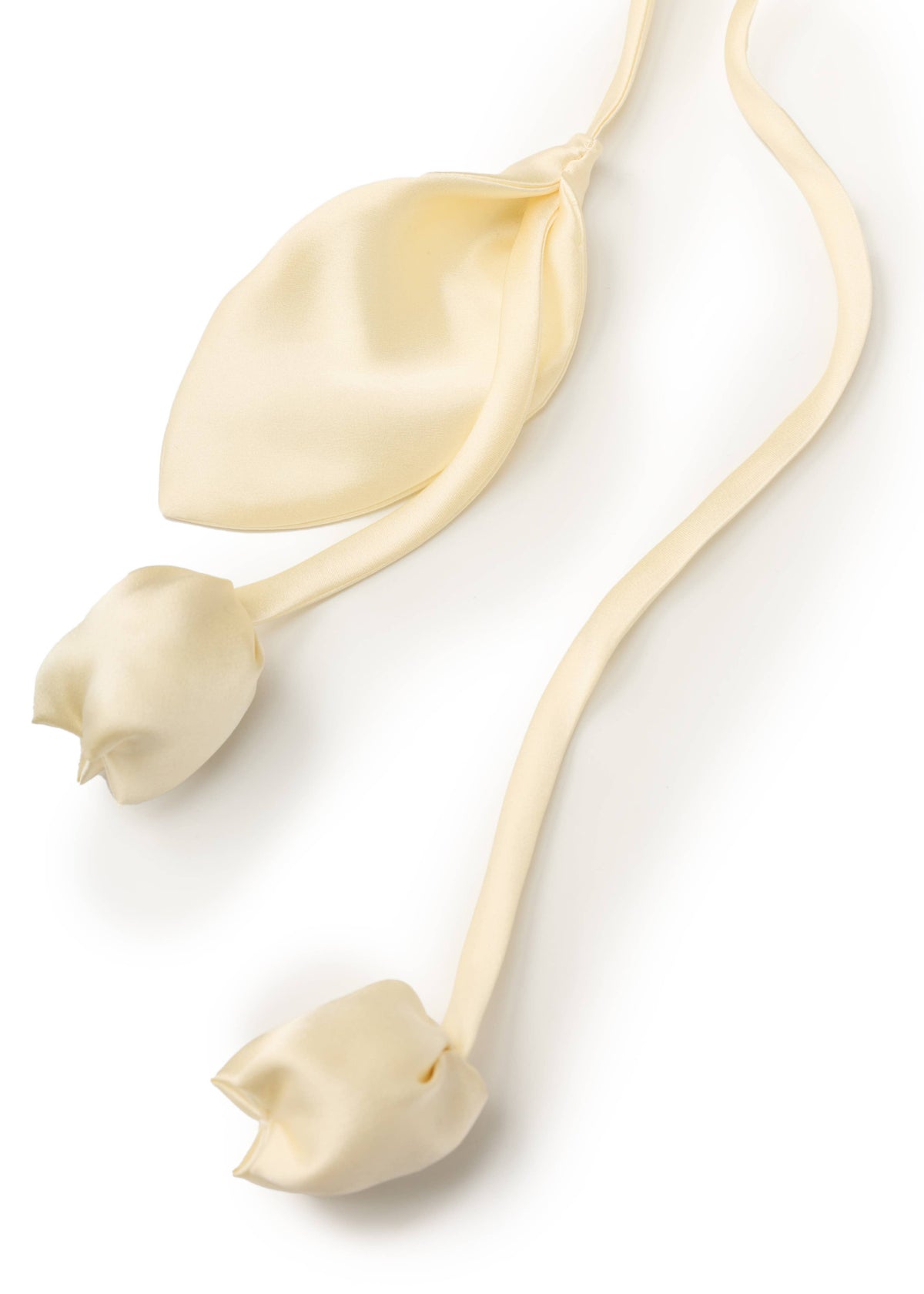 Tulip Silk Hair Tie Scrunchie - Champagne Cream