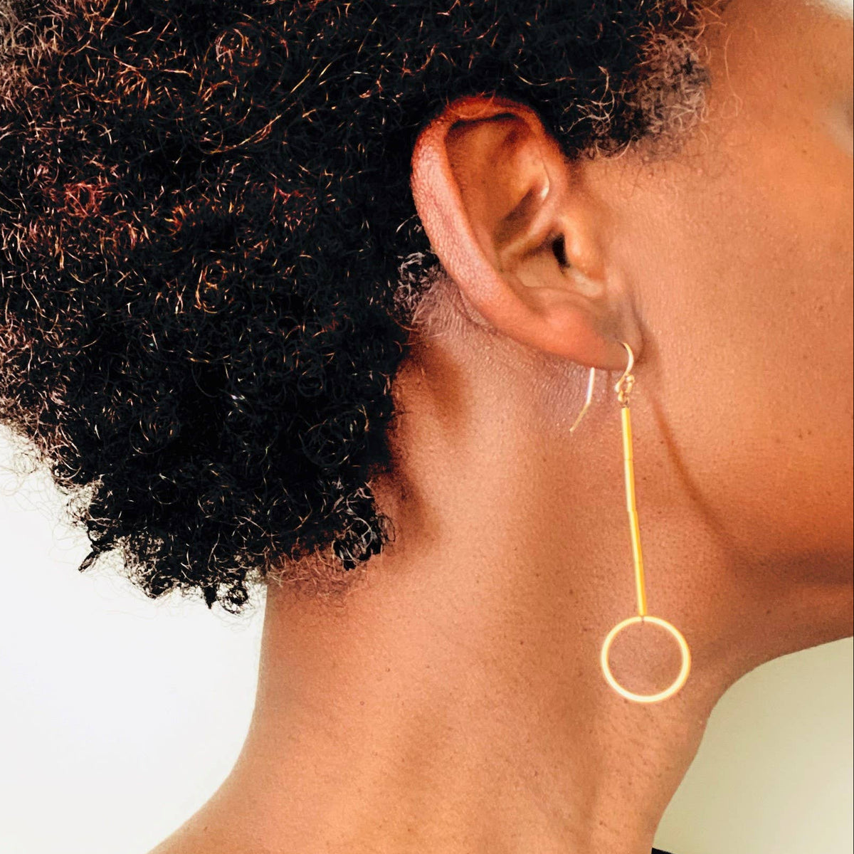 Matte Circle Drop Earrings