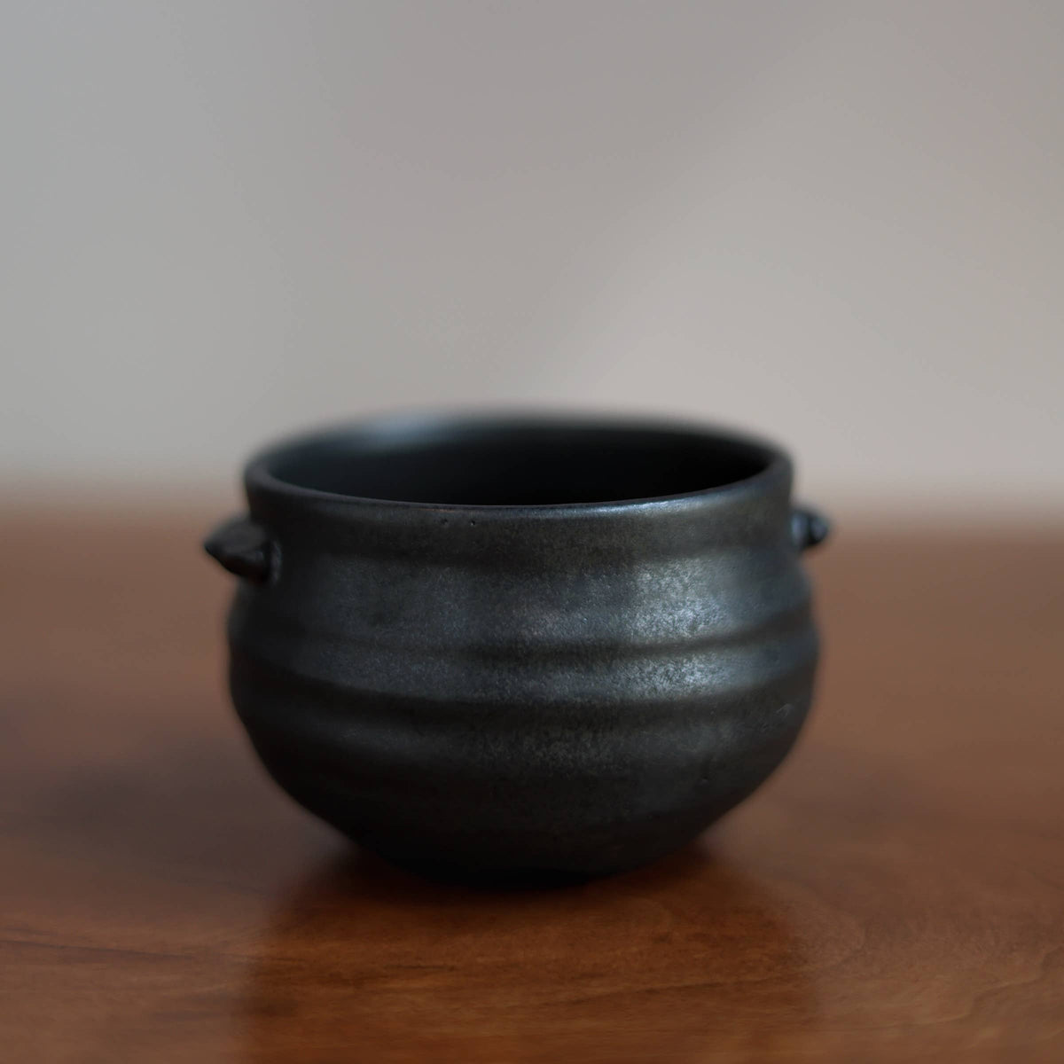Black Cauldron Ceramic Bowl, Handmade