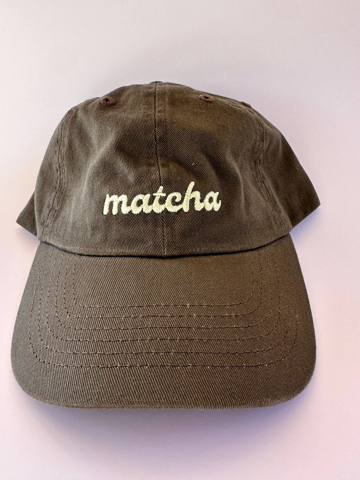 Matcha Embroidered Dad Hat