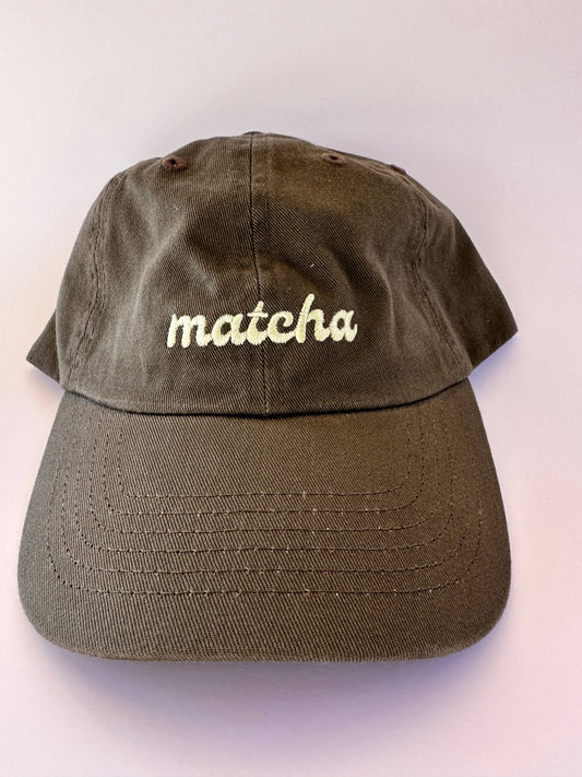 Matcha Embroidered Dad Hat