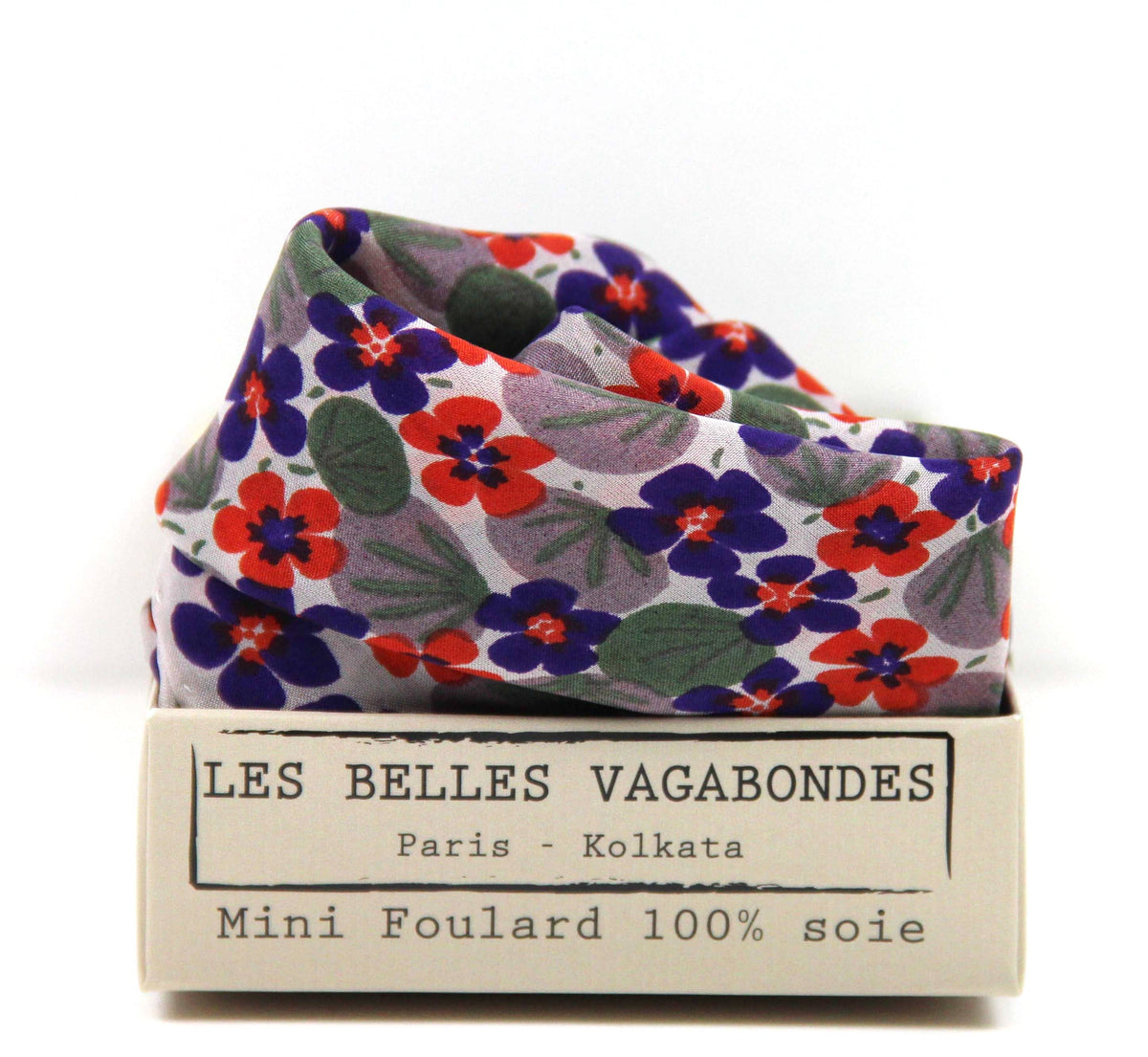 Capucine Plum Silk Bandana Scarf