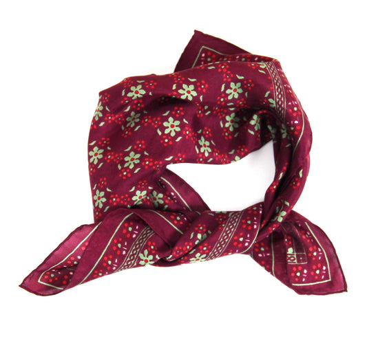 Natasha Bordeaux Silk Bandana Scarf