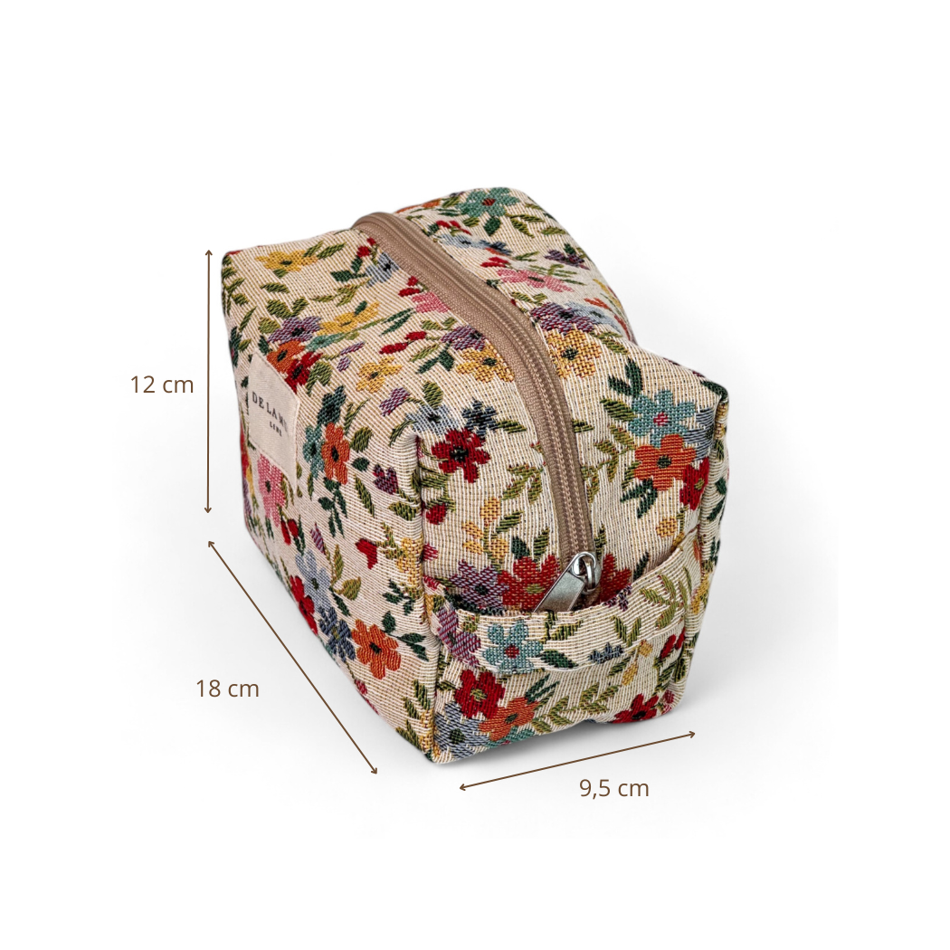 Floral Jacquard Makeup Travel Bag
