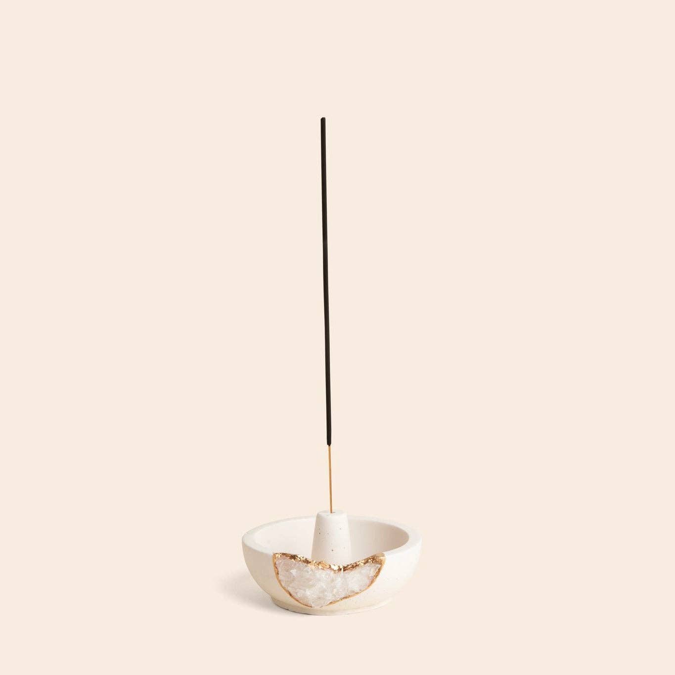Natural Quartz Geode Incense Holder
