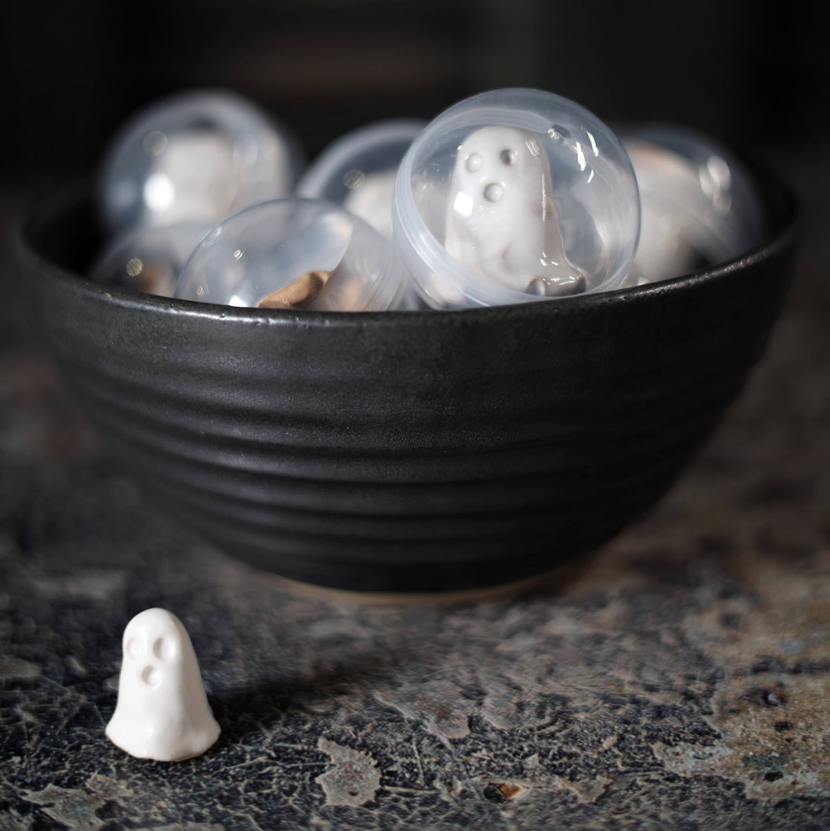 Tiny Ceramic Ghost, Handmade