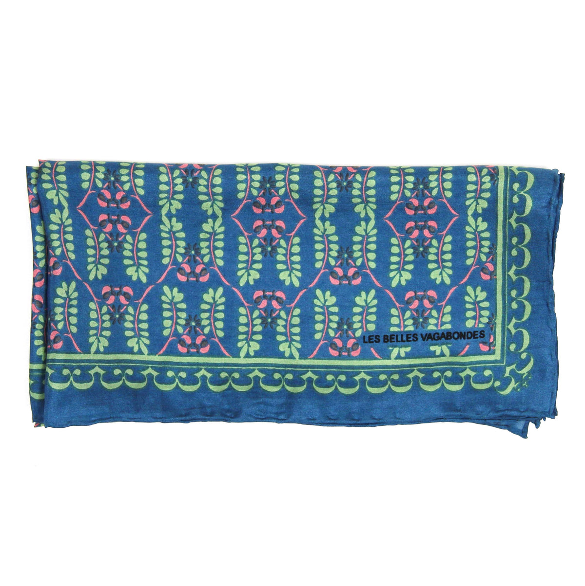 Albertine Blue Silk Bandana Scarf