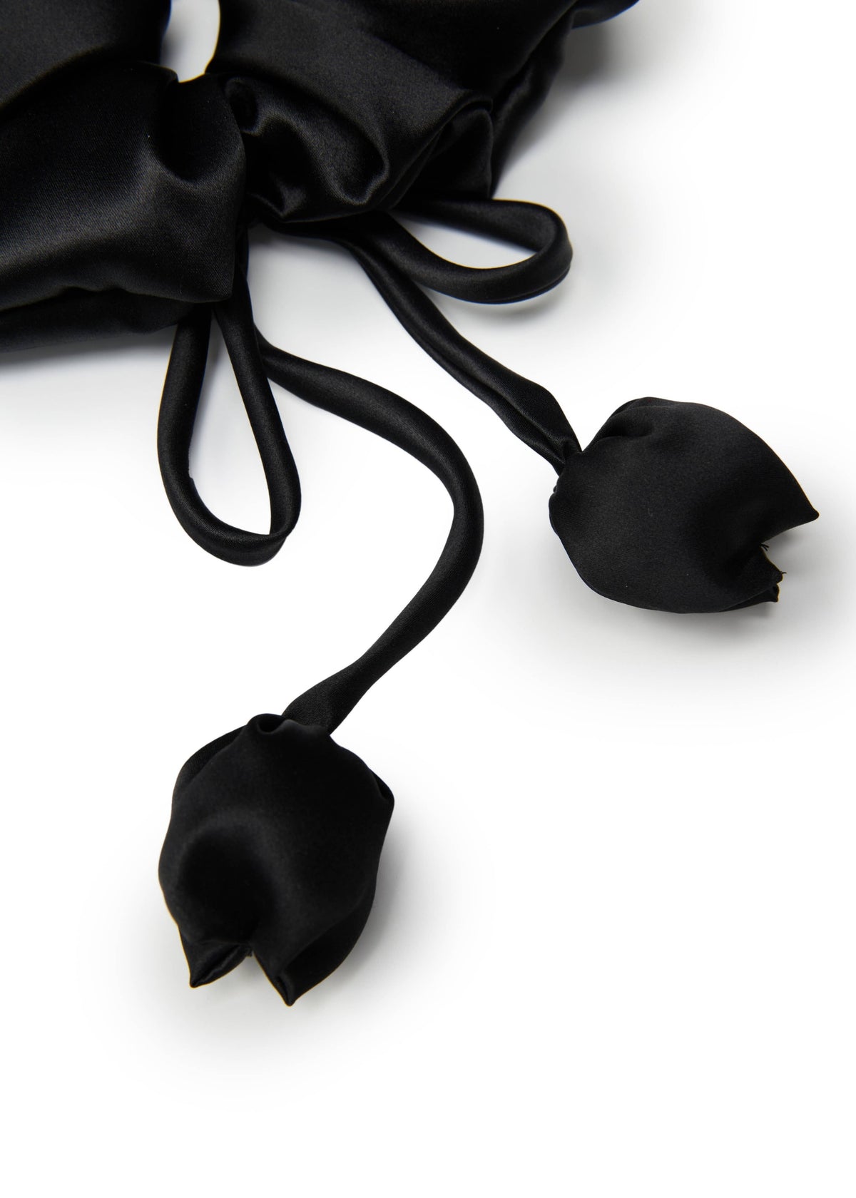 Tulip Silk Hair Tie Scrunchie - Black