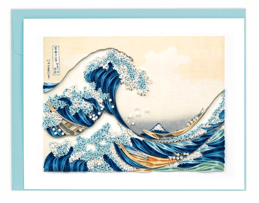Quilled Great Wave, Hokusai Greeting Card