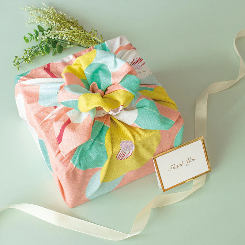 Furoshiki Camellia Flowers, Salmon Pink