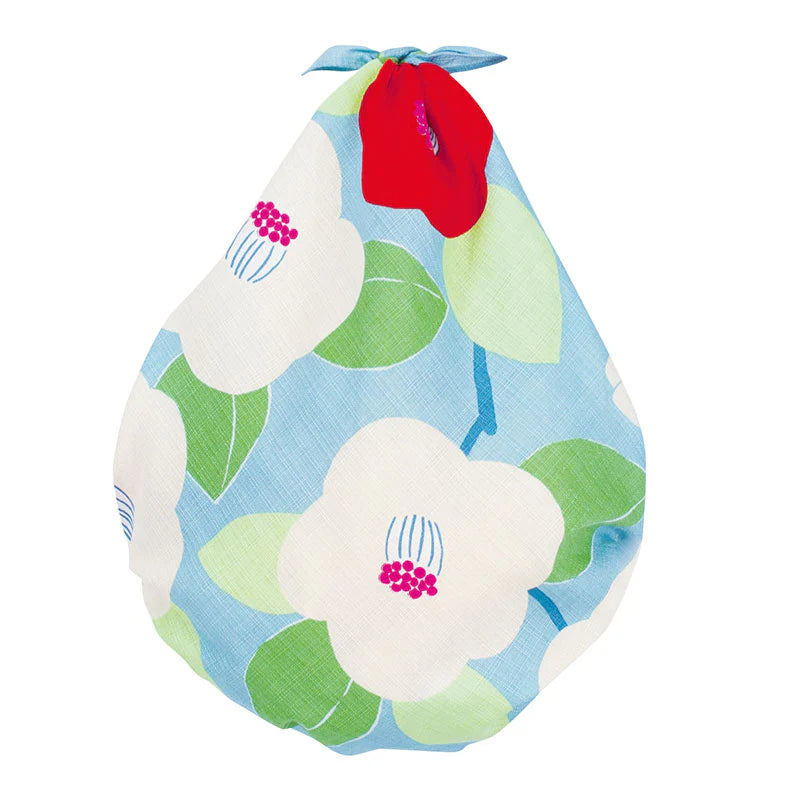 Furoshiki Camellia Flowers, Turquoise