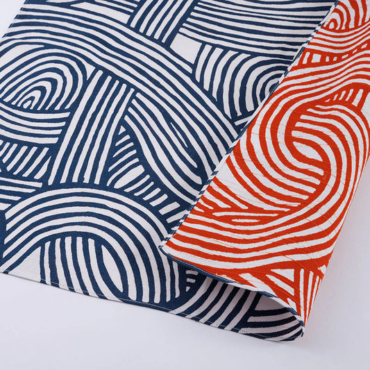 Furoshiki Knot Blue/Orange, Reversible