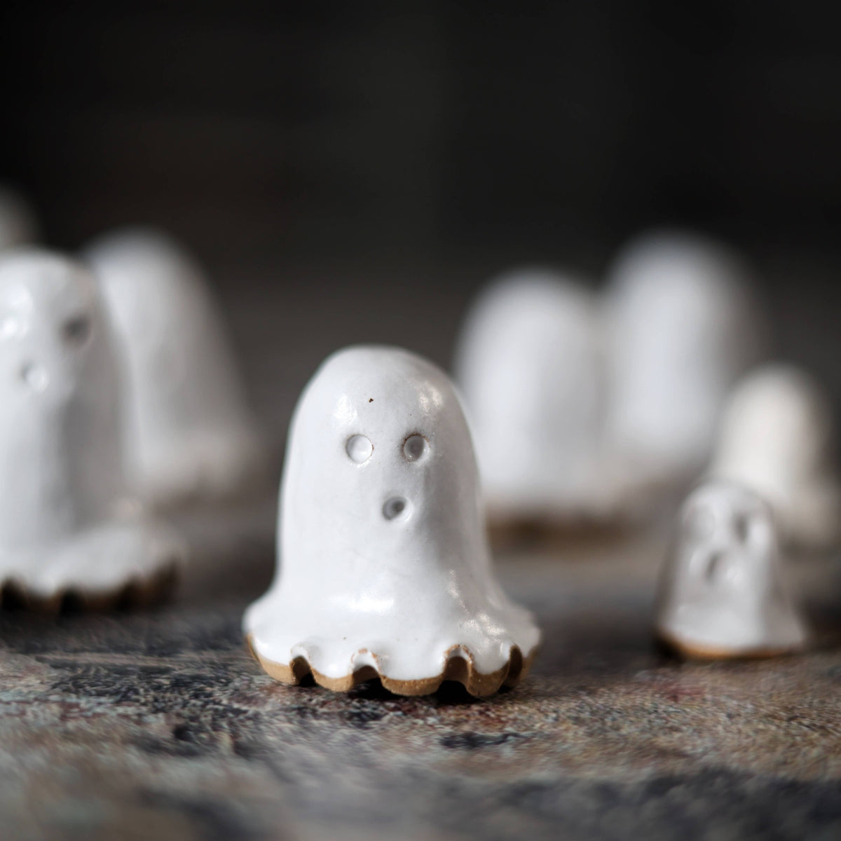 Tiny Ceramic Ghost, Handmade