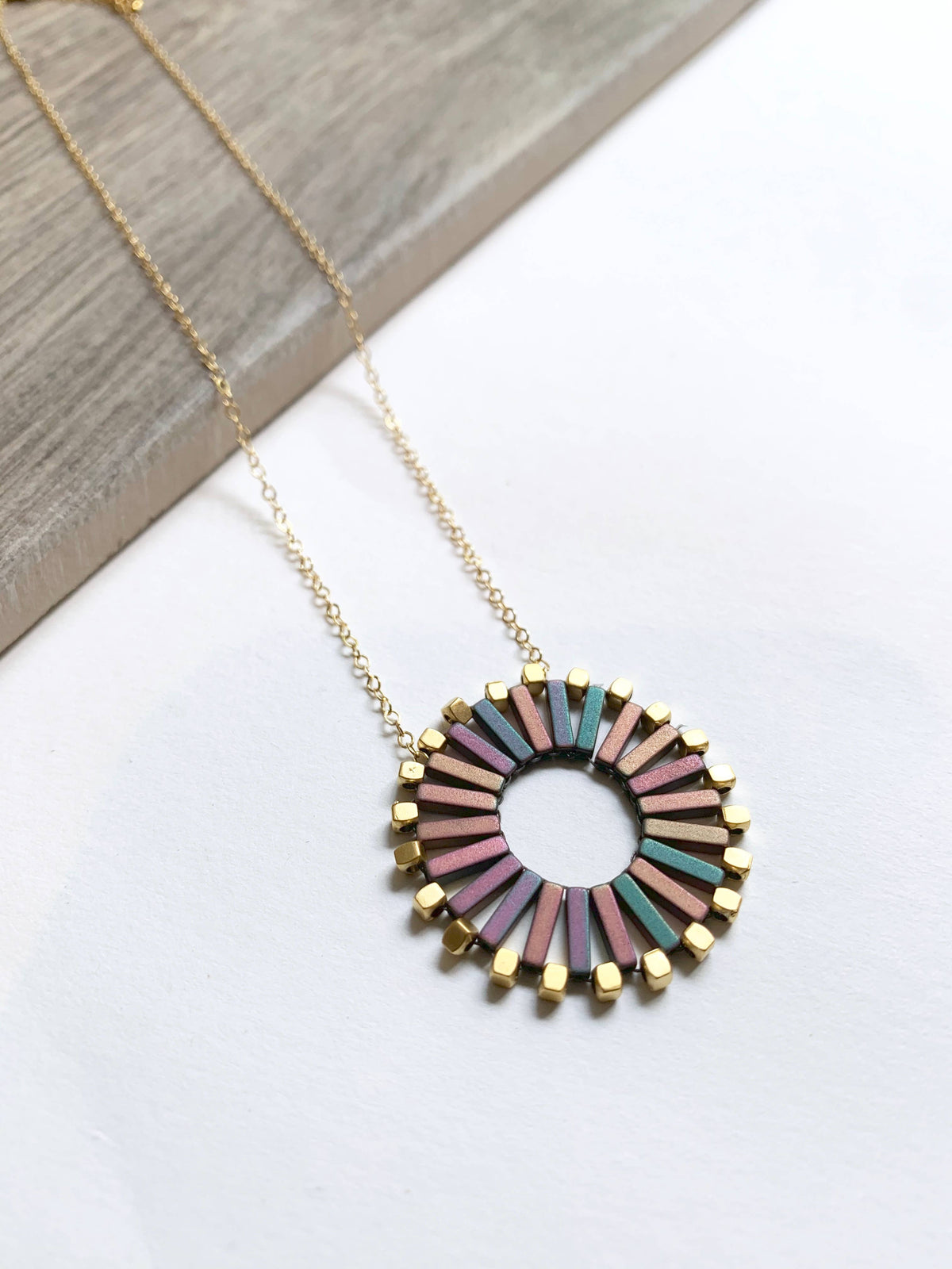 Pinwheel Beaded Necklace