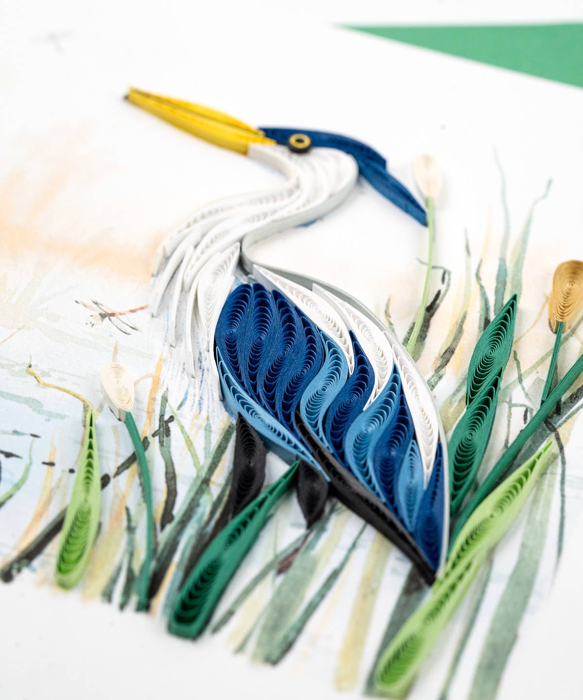 Quilled Great Blue Heron Greeting Card
