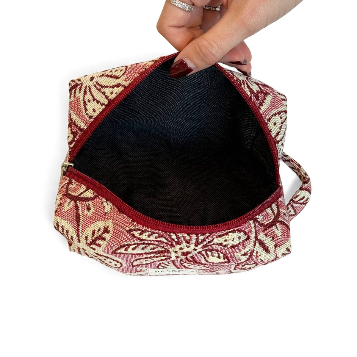 Floral Jacquard Makeup Travel Bag
