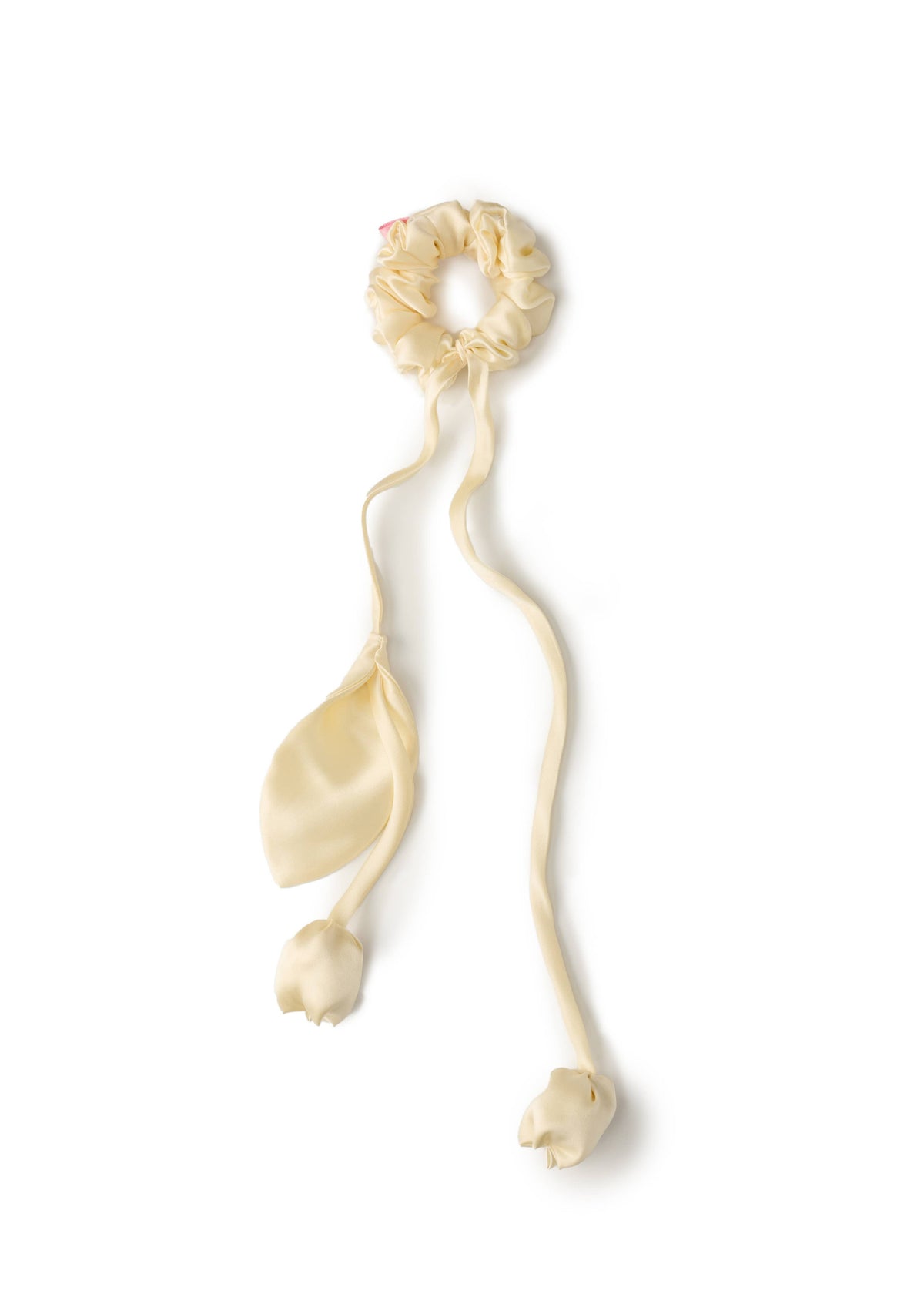 Tulip Silk Hair Tie Scrunchie - Champagne Cream
