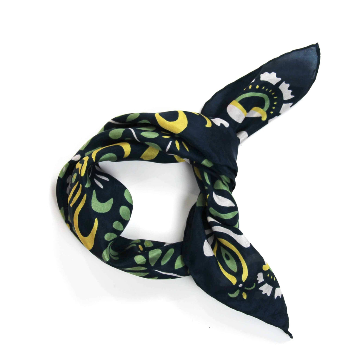 Yulia Yellow Silk Bandana Scarf