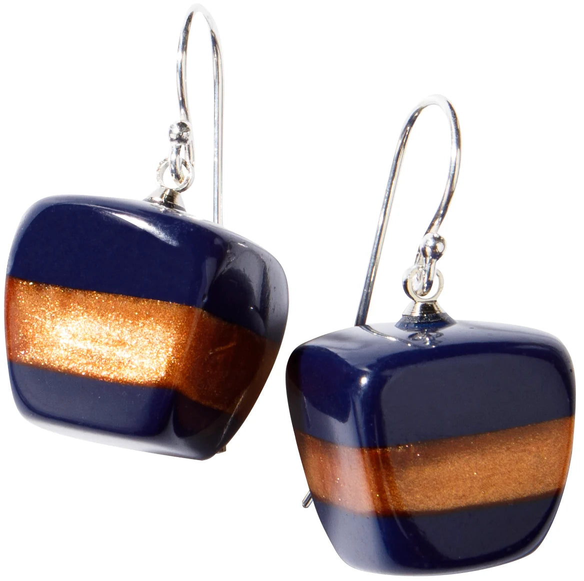 Musee Earrings — Navy Stripe