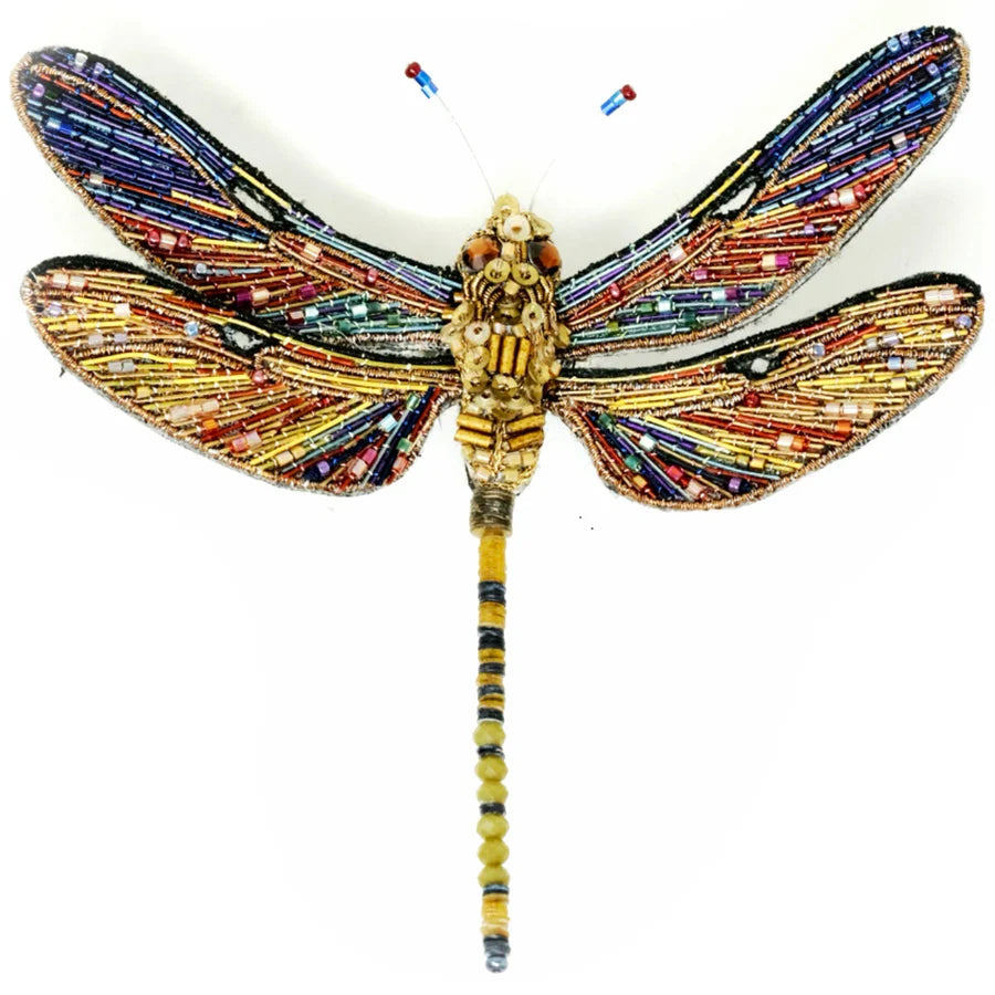 Brown Hawker Dragonfly Brooch Pin