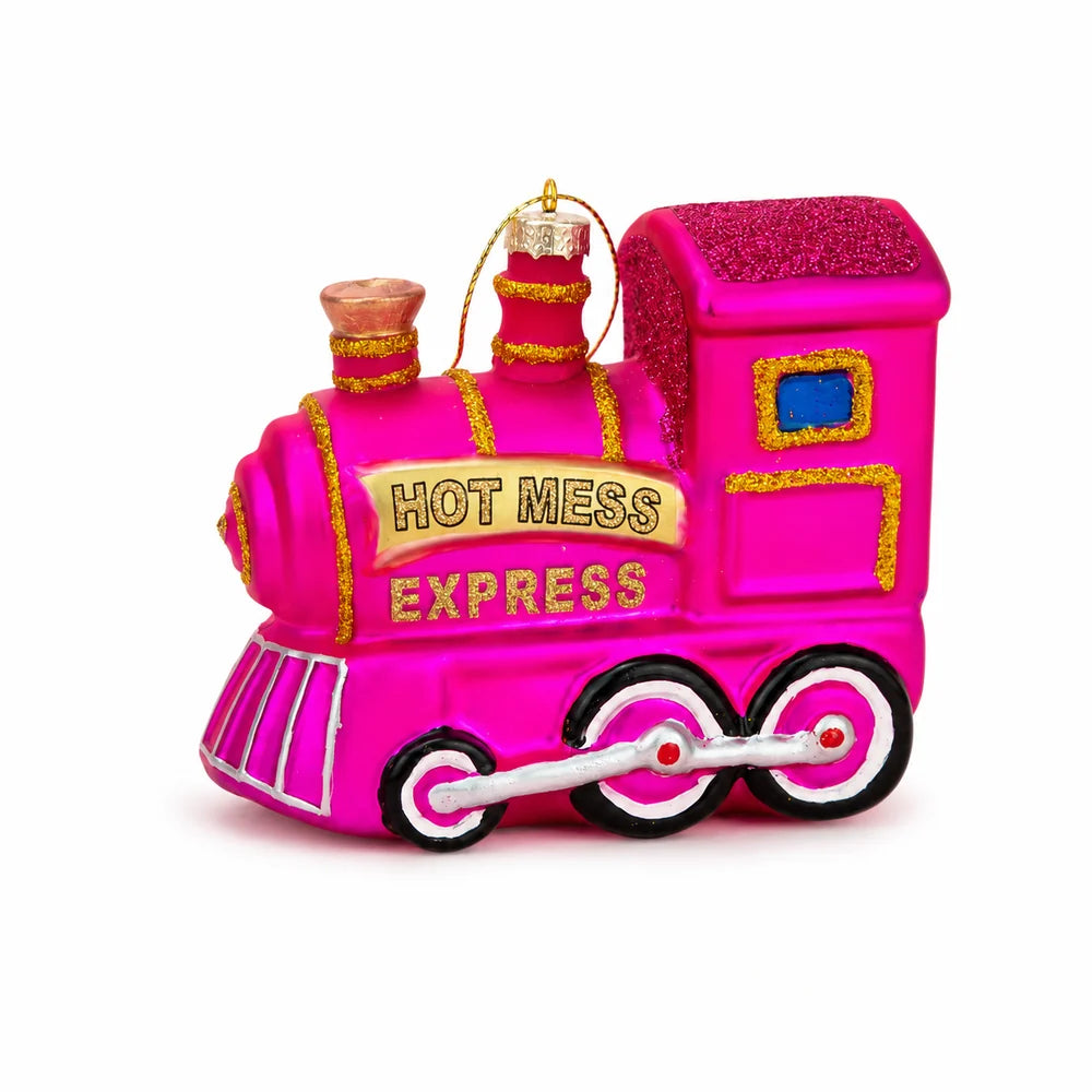 Hot Mess Express Train Glass Ornament
