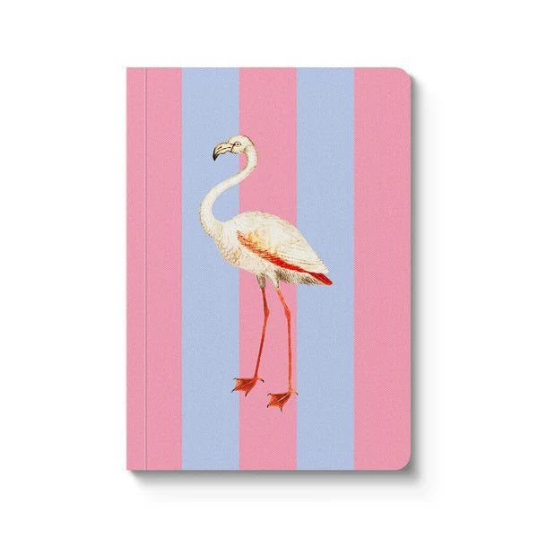 Striped Flamingo A6 Notebook