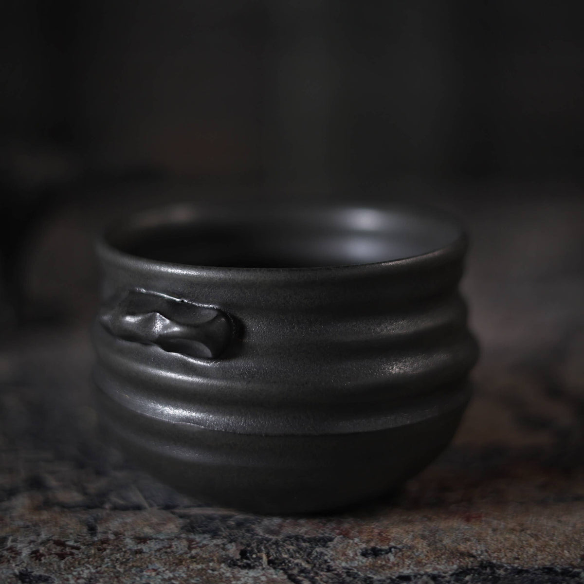 Black Cauldron Ceramic Bowl, Handmade