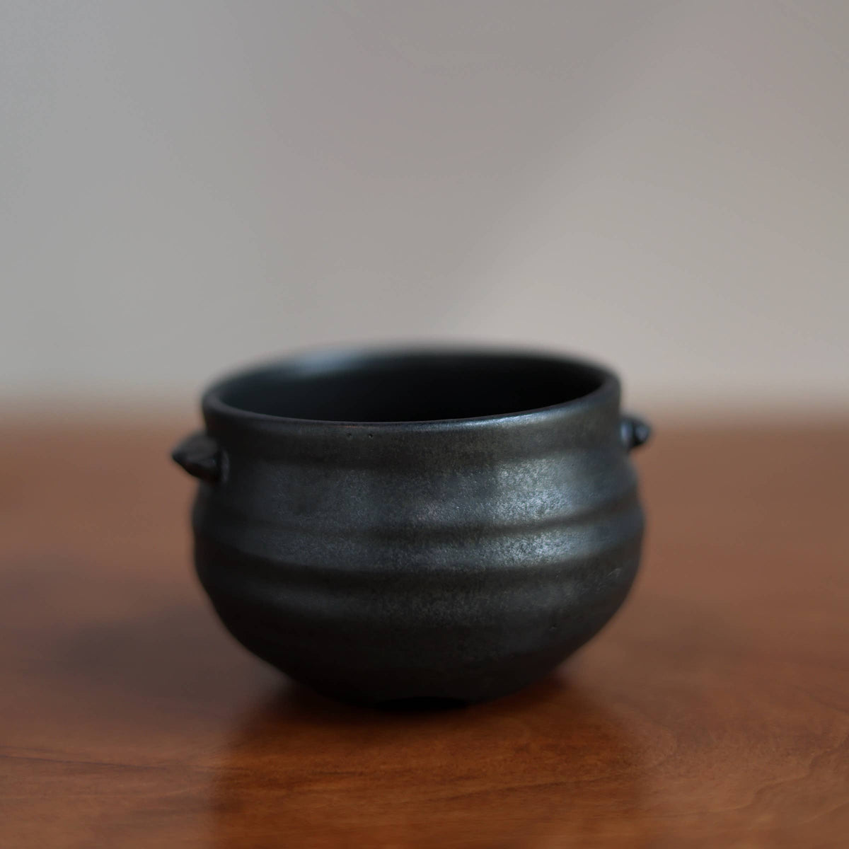 Black Cauldron Ceramic Bowl, Handmade