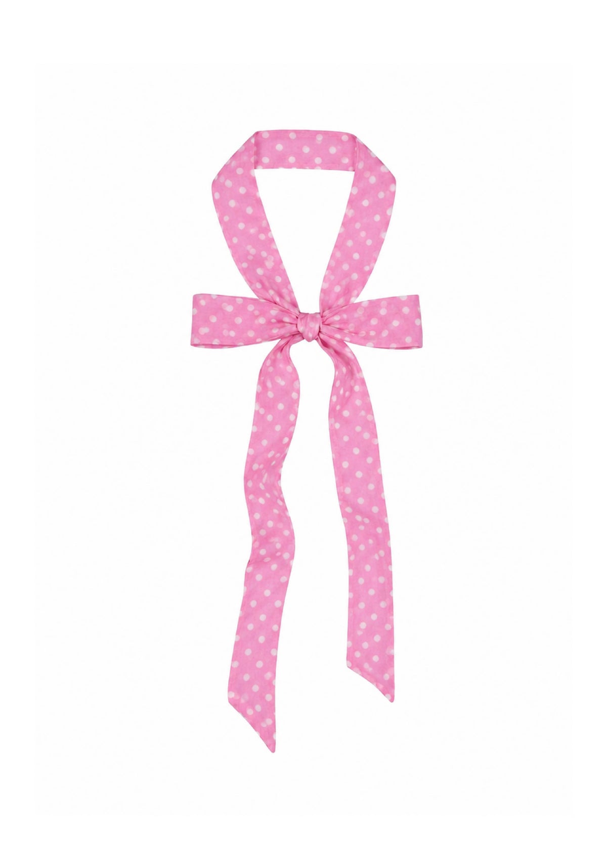 Le Petit Dot Silk Hair Ribbon Scarf - Rosé