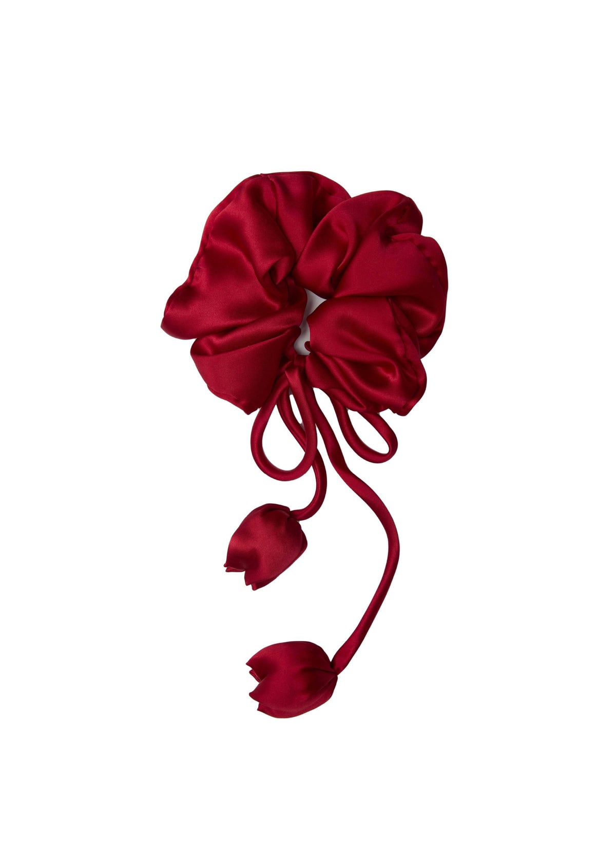 Tulip Silk Hair Tie Scrunchie - Rouge Red