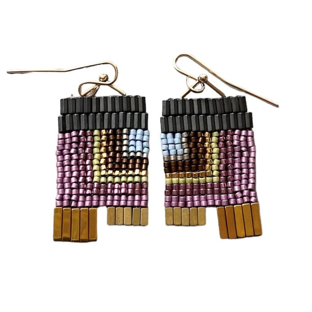 City Block Glass Bead Earrings