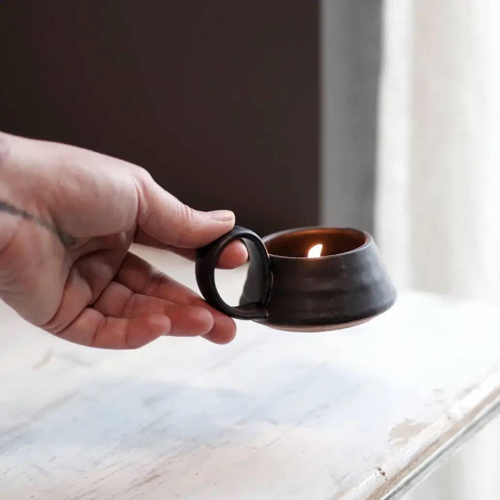 Tea Lite Candle Holder, Handmade