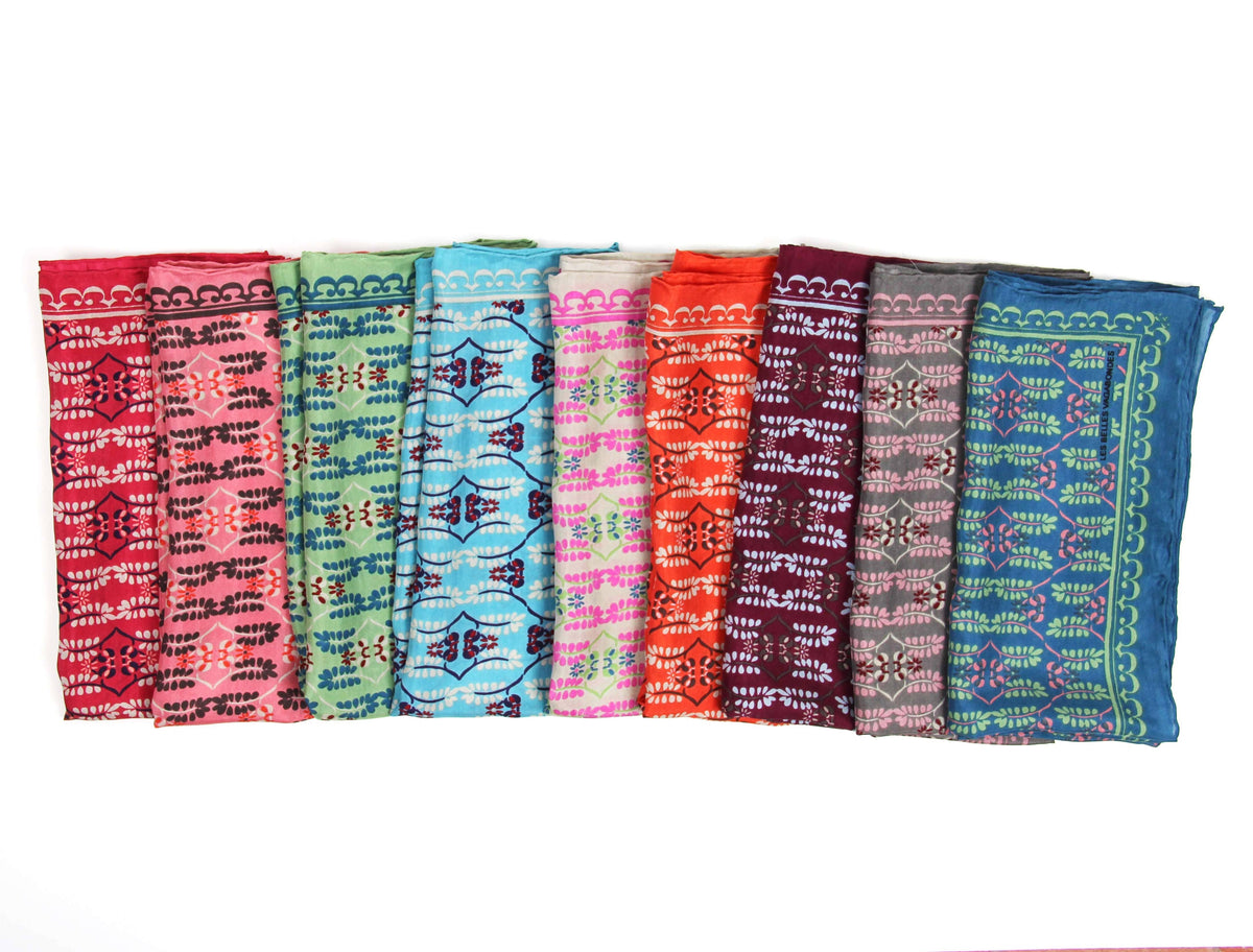 Albertine Blue Silk Bandana Scarf