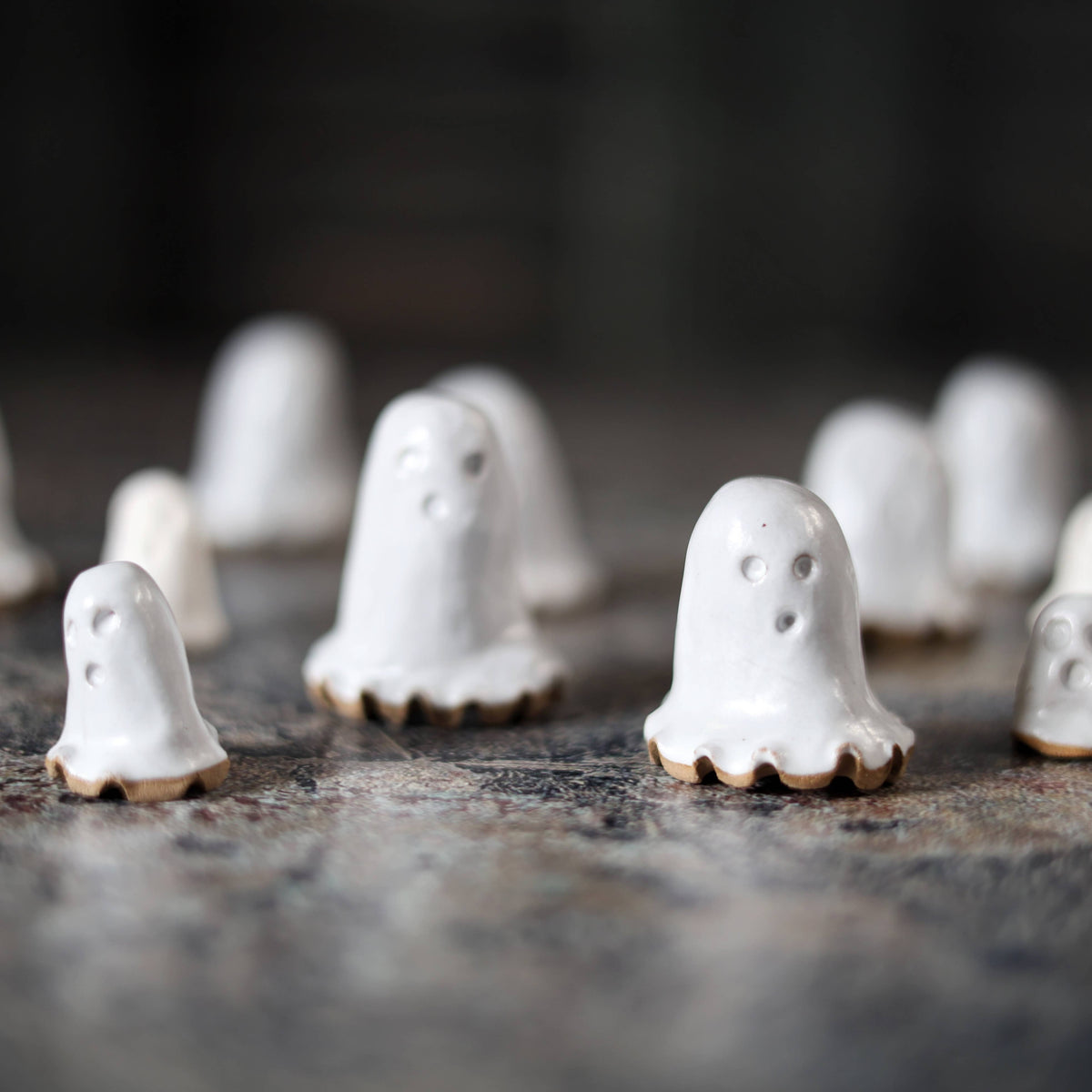 Tiny Ceramic Ghost, Handmade