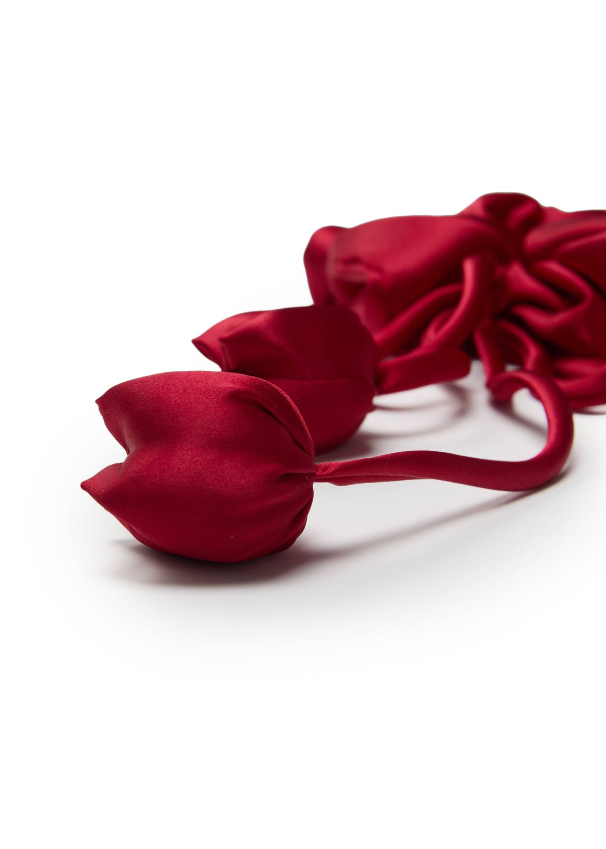 Tulip Silk Hair Tie Scrunchie - Rouge Red
