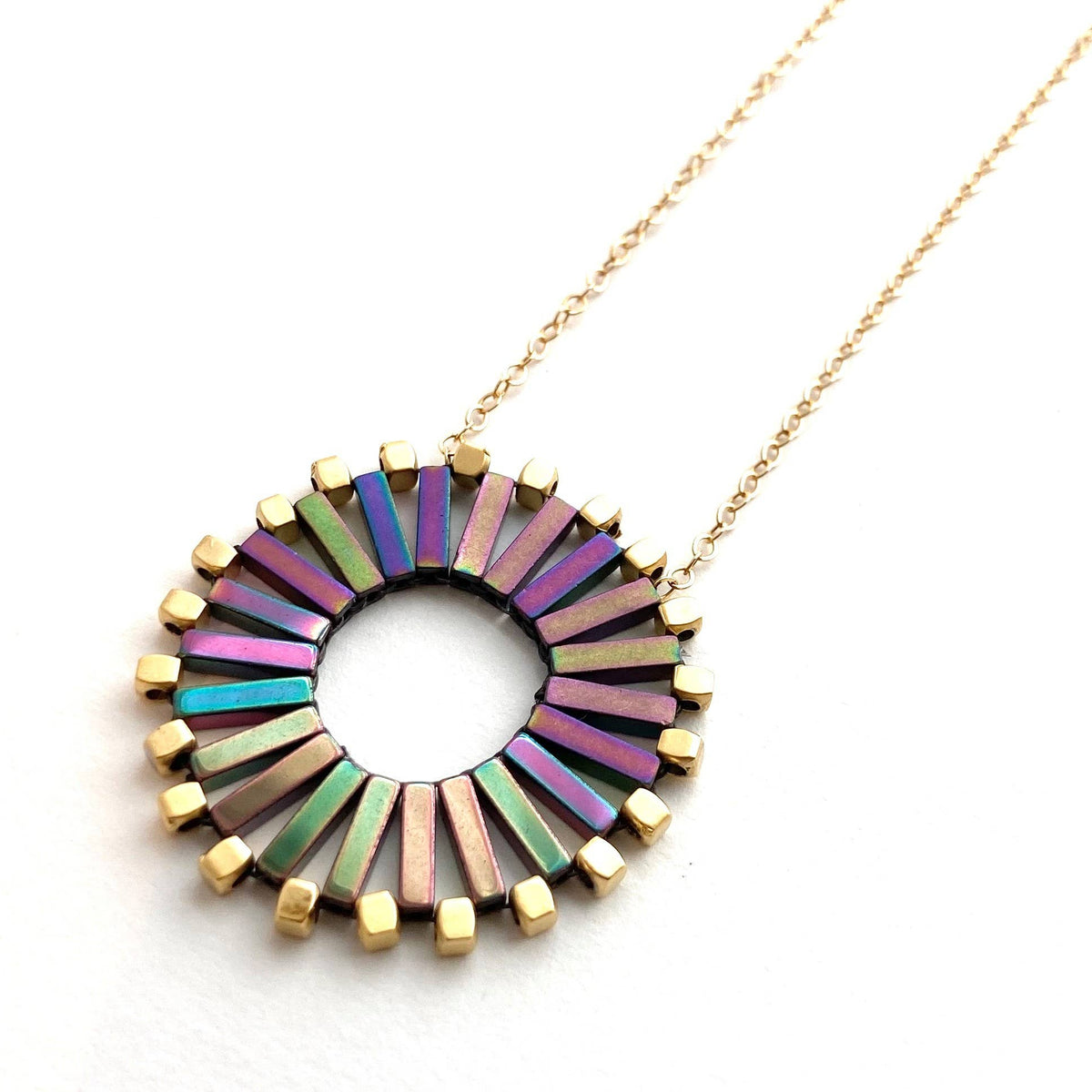 Pinwheel Beaded Necklace