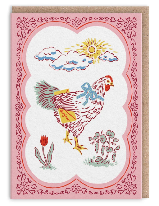Hen Mini Greeting Card