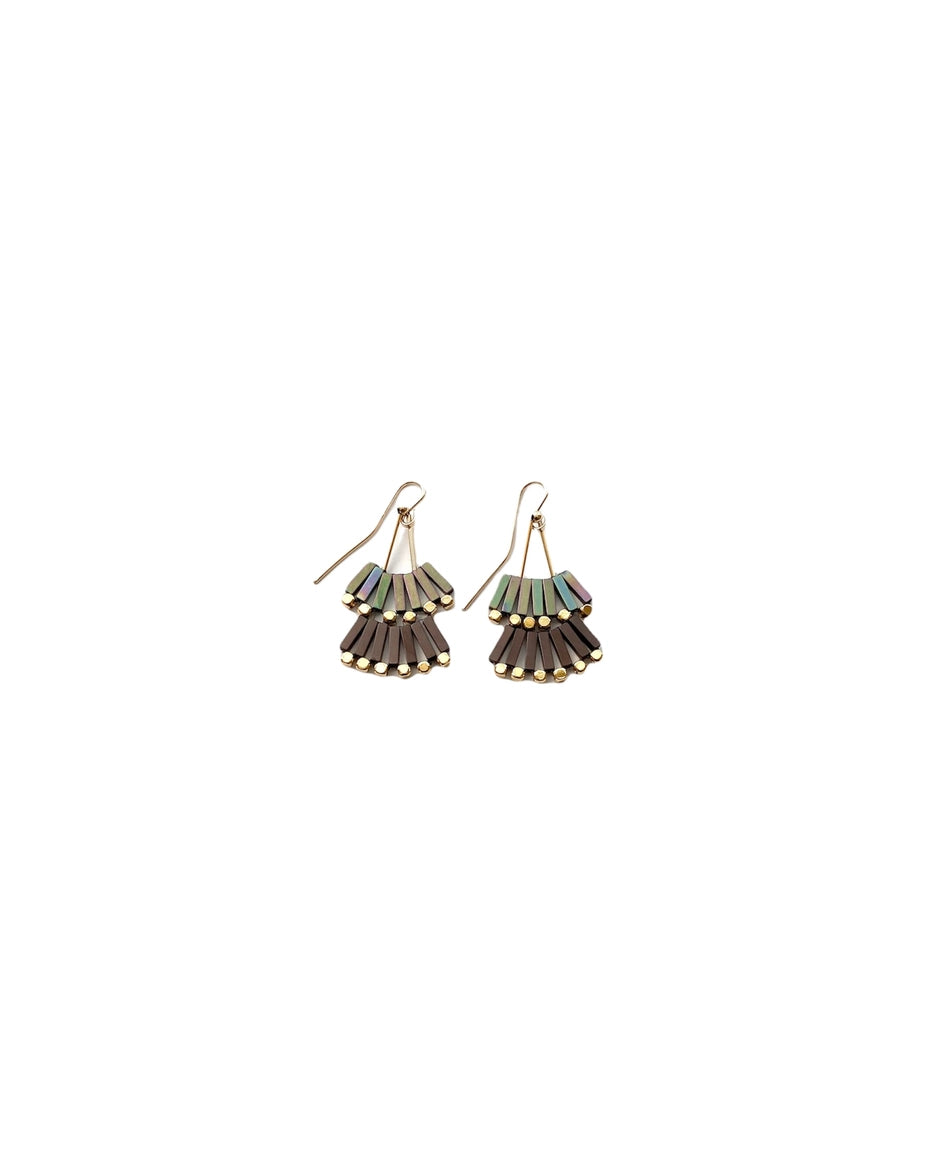 Fan Beaded Earrings
