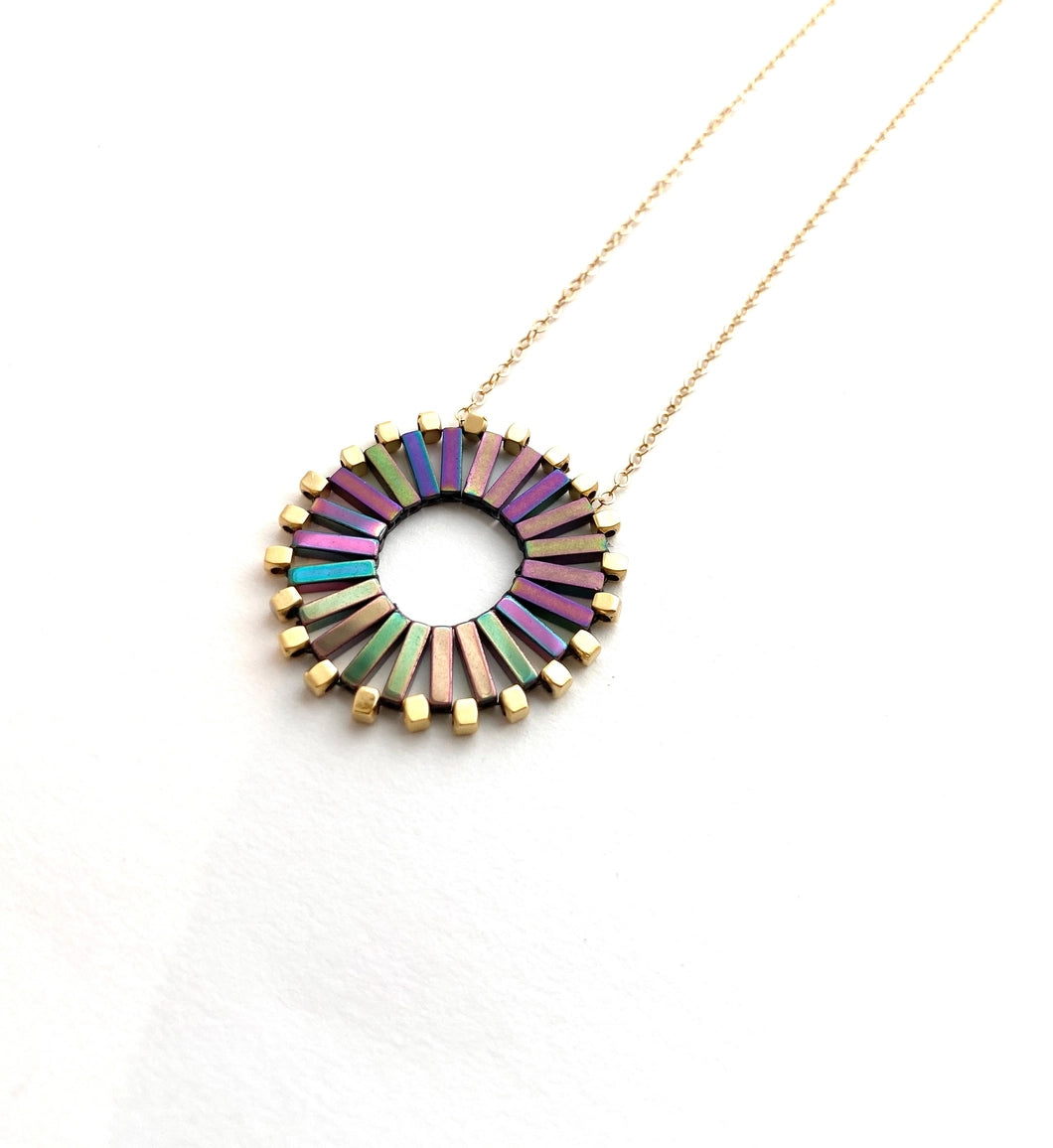 Pinwheel Beaded Necklace