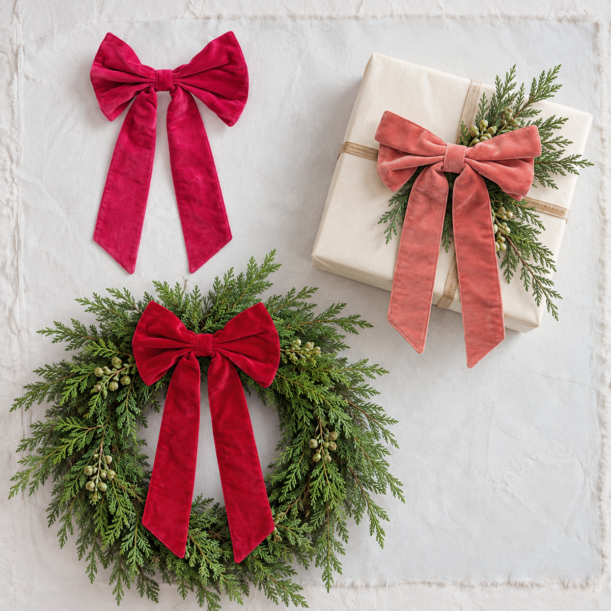 Velvet Clip-on Bow